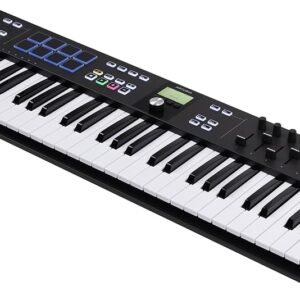 Arturia - KeyLab Essential 61 mk3 - MIDI Controller Keyboard for Music Production - 61 Keys, 9 Rotaries, 9 Faders, One Modulation Wheel, One Pitch Bend Wheel, 8 Pads - Black