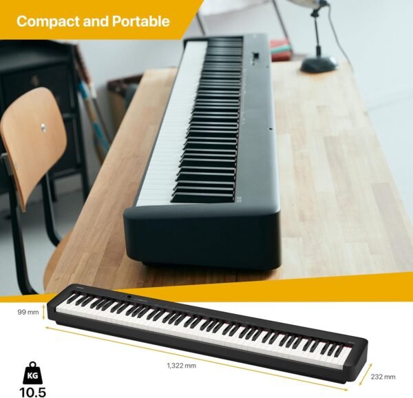 Casio CDP-S110BKC5 Digitalpiano 88 Tasten ideal für Anfänger und Bühne