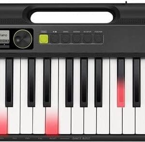 Casio LK-S250 Casiotone Illuminated Keyboard with 61 Velocity-Dynamic Keys in Piano Look with Automatic Accompaniment and Microphone Input, Black