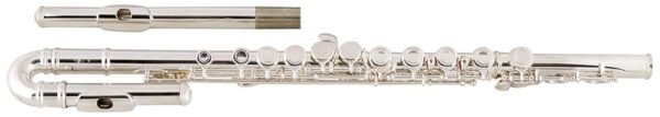 FL-19/2U Flute - Silver-Plated Transverse Flute with C Base - One Curved and One Straight Head Piece - Completely Made of Nickel Silver - Closed Flaps - Includes Case, Bag and...