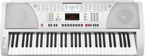 Funkey 61 Tasten Keyboard mit Netzteil und Notenständer ideal für Einsteiger