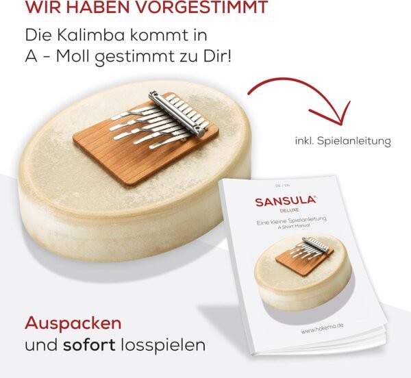 HOKEMA Sansula Deluxe mit Ziegenhaut Klangwunder robust und ideal für Musikschulen