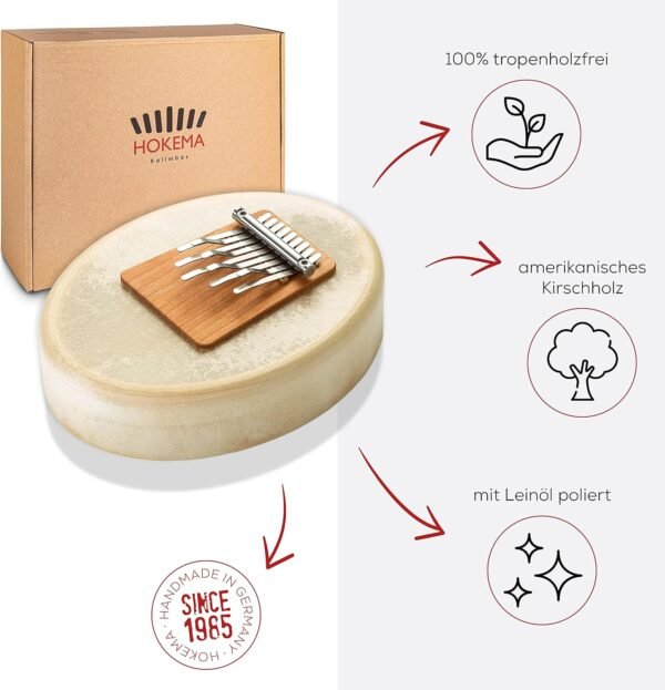 HOKEMA Sansula Deluxe mit Ziegenhaut Klangwunder robust und ideal für Musikschulen
