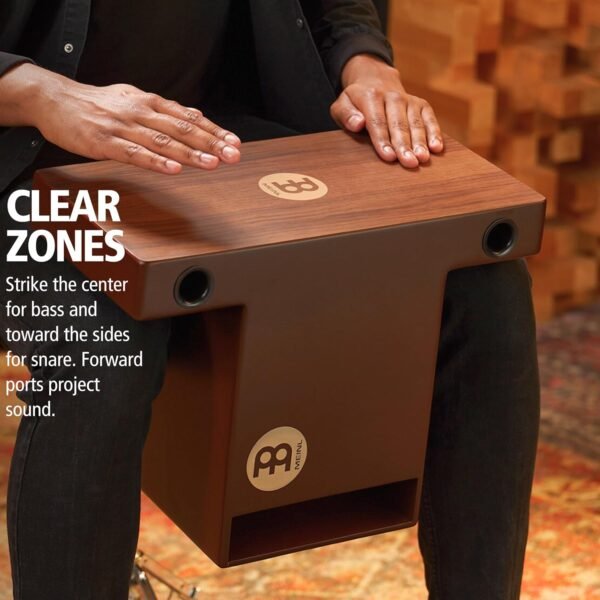 Meinl Turbo Slaptop Cajon mit Walnuss Oberfläche für kraftvollen Klang und Komfort