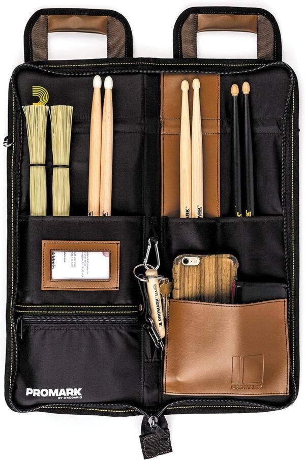 ProMark TDSB Drumstick Tasche aus wetterfestem Nylon mit praktischem Tom-Halterungssystem