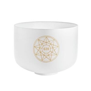 Sonic Energy 10 Inch Solfeggio Crystal Singing Bowl - Fa 639 Hz, Tone D#4 - For Meditation, Yoga, Sound Healing - Includes Silicone Ring (SOLCSB10-639)