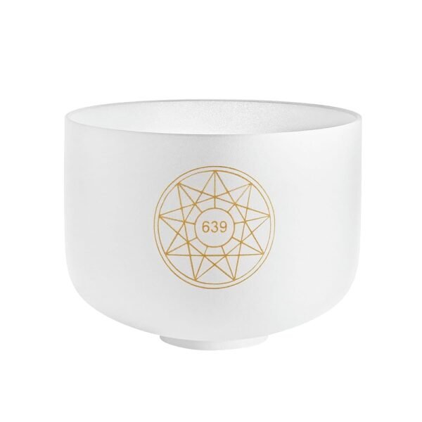 Sonic Energy 10 Inch Solfeggio Crystal Singing Bowl - Fa 639 Hz, Tone D#4 - For Meditation, Yoga, Sound Healing - Includes Silicone Ring (SOLCSB10-639)