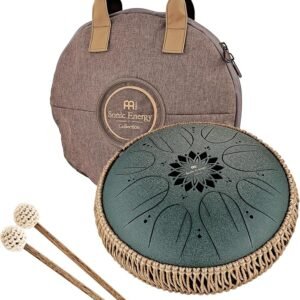 Sonic Energy 10" Tongue Drum - F# Minor, 8 Tones - For Meditation, Yoga, Percussion - Includes Beater & Bag - Dark Green (MOSTD4DG)